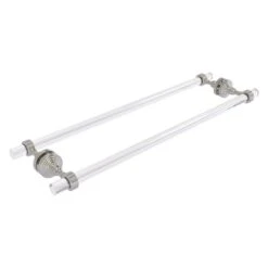 Allied Brass Pacific Grove Satin Nickel 24-in Double Shower Door Towel Bar With Grooved Accents