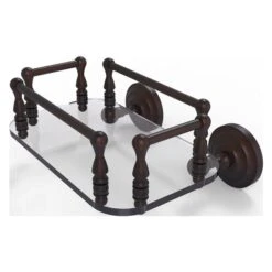 Allied Brass Que New Venetian Bronze Wall Mount Glass Bathroom Shelf
