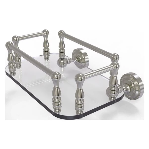 Allied Brass Dottingham Satin Nickel Wall Mount Glass Bathroom Shelf 3 Allied Brass Dottingham Satin Nickel Wall Mount Glass Bathroom Shelf
