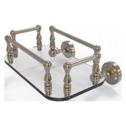 Allied Brass Dottingham Antique Pewter Wall Mount Glass Bathroom Shelf