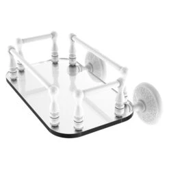 Allied Brass Monte Carlo Matte White Wall Mount Glass Bathroom Shelf