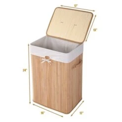 Costway 24-in Bamboo Laundry Basket -Allied Brass Sales Store 330962303 AlternateImage1 l