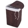 Costway 24-in Brown Bamboo Corner Laundry Basket
