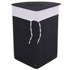 Costway 24-in Black Bamboo Corner Laundry Basket -Allied Brass Sales Store 330962352 MainImage 001 l