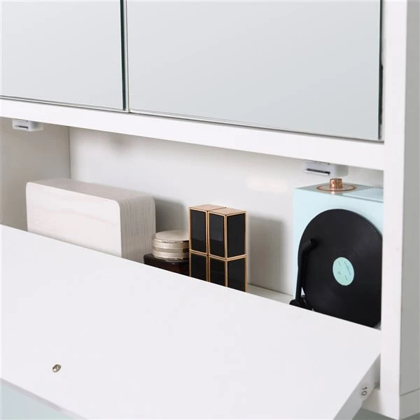 Kleankin 21.5-in X 24.5-in Surface White Mirrored Rectangular Medicine Cabinet 3 Kleankin 21.5-in X 24.5-in Surface White Mirrored Rectangular Medicine Cabinet