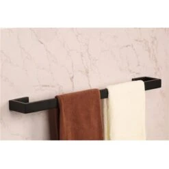 Clihome 4-piece Matte Black Bathroom Hardware Set - Paper Holder, Multi-Function Hooks And Towel Bar -Allied Brass Sales Store 330982080 AlternateImage2 l