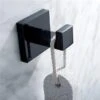 Clihome 4-piece Matte Black Decorative Bathroom Hardware Set With Toilet Paper, Hooks And Towel Bar