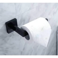 Clihome 4-piece Matte Black Decorative Bathroom Hardware Set With Toilet Paper, Hooks And Towel Bar -Allied Brass Sales Store 330982194 AlternateImage2 l