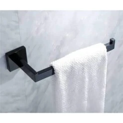 Clihome 4-piece Matte Black Decorative Bathroom Hardware Set With Toilet Paper, Hooks And Towel Bar -Allied Brass Sales Store 330982194 AlternateImage4 l