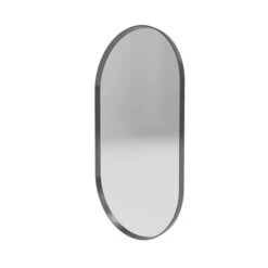 Reln 20-in Gunmetal Grey Oval Bathroom Mirror