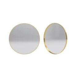 Reln 24-in Brushed Gold Round Bathroom Mirror