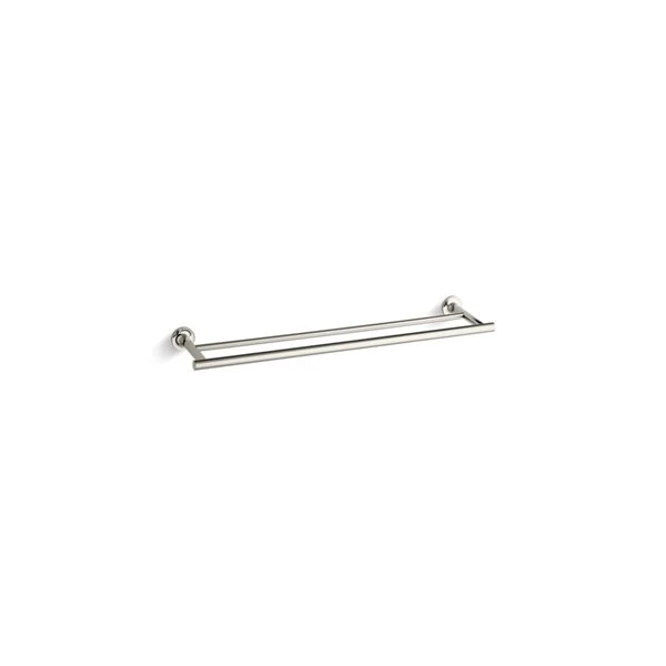 KOHLER Purist 24-in Polished Nickel Wall Mount Double Towel Bar 3 KOHLER Purist 24-in Polished Nickel Wall Mount Double Towel Bar