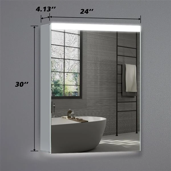 Clihome 24-in X 30-in LED Mirror Medicine Cabinet (Left) 4 Clihome 24-in X 30-in LED Mirror Medicine Cabinet (Left) - Image 2