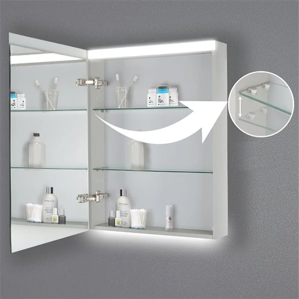 Clihome 24-in X 30-in LED Mirror Medicine Cabinet (Left) 7 Clihome 24-in X 30-in LED Mirror Medicine Cabinet (Left) - Image 5