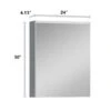 WELLFOR Lighted LED Surface Aluminum Mirrored Rectangle Medicine Cabinet With Outlet - 24-in X 30-in