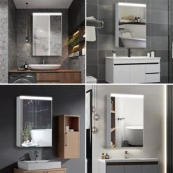 WELLFOR 20-in X 30-in Lighted LED Surface Aluminum Mirrored Rectangle Medicine Cabinet With Outlet 9 WELLFOR 20-in X 30-in Lighted LED Surface Aluminum Mirrored Rectangle Medicine Cabinet With Outlet -Allied Brass Sales Store 331025010 AlternateImage2 l