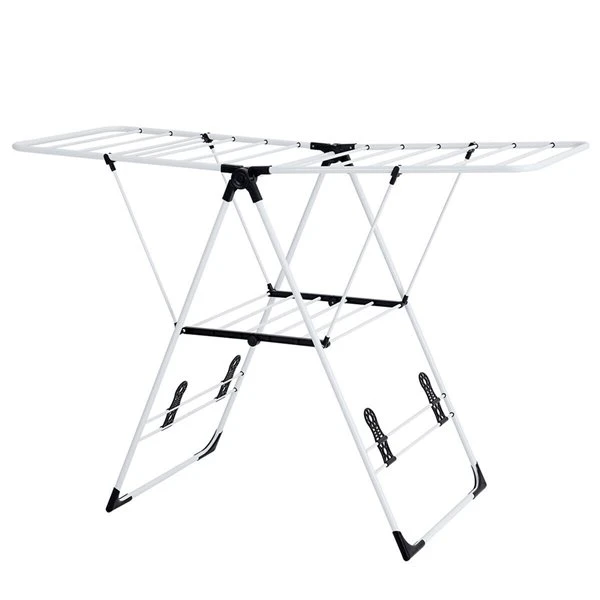 Costway 2-Tier 22-in White Metal Portable Folding Drying Rack 5 Costway 2-Tier 22-in White Metal Portable Folding Drying Rack - Image 3