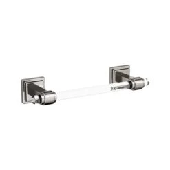 Amerock Glacio 8-in Clear And Brushed Nickel Wall Mount Single Towel Bar