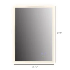HomCom Kleankin 19.75-in Lighted LED Fog Free Silver Rectangular Bathroom Mirror 9 HomCom Kleankin 19.75-in Lighted LED Fog Free Silver Rectangular Bathroom Mirror -Allied Brass Sales Store 331037342 AlternateImage2 l