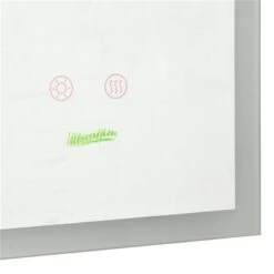 HomCom Kleankin 19.75-in Lighted LED Fog Free Silver Rectangular Bathroom Mirror