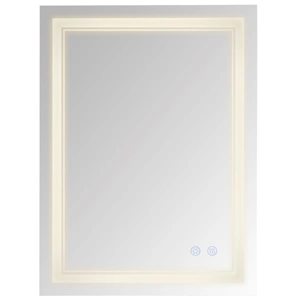 HomCom Kleankin 23.5-in Lighted LED Fog Free Silver Rectangular Bathroom Mirror 5 HomCom Kleankin 23.5-in Lighted LED Fog Free Silver Rectangular Bathroom Mirror - Image 3