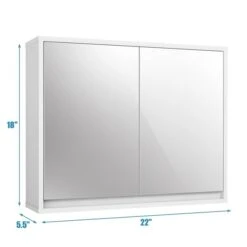 Costway 22-in 5.5-in X 18-in White Mirrored Rectangle Medicine Cabinet -Allied Brass Sales Store 331038042 AlternateImage1 l