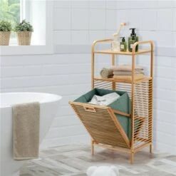 Costway 6-Piece Count Bamboo Laundry Hamper -Allied Brass Sales Store 331038048 AlternateImage4 l