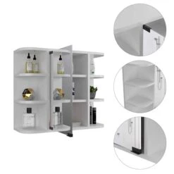 FM Furniture Valdez 23.6-in X 19.7-in White Mirrored Rectangle Medicine Cabinet 11 FM Furniture Valdez 23.6-in X 19.7-in White Mirrored Rectangle Medicine Cabinet -Allied Brass Sales Store 331040198 AlternateImage4 l