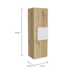 FM Furniture Nottingham 12.5-in X 38.4-in Light Oak And White Rectangle Medicine Cabinet