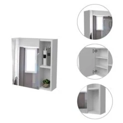 FM Furniture Lincoln 17.7-in X 19.5-in White Mirrored Rectangle Medicine Cabinet 9 FM Furniture Lincoln 17.7-in X 19.5-in White Mirrored Rectangle Medicine Cabinet -Allied Brass Sales Store 331040260 AlternateImage4 l