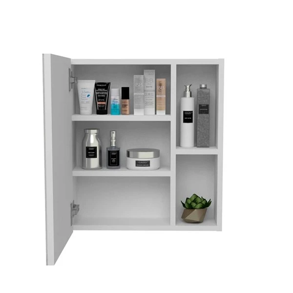 FM Furniture Lincoln 17.7-in X 19.5-in White Mirrored Rectangle Medicine Cabinet 7 FM Furniture Lincoln 17.7-in X 19.5-in White Mirrored Rectangle Medicine Cabinet - Image 5