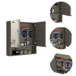 FM Furniture Ozark 23.6-in X 24.6-in Light Oak Mirrored Rectangle Medicine Cabinet 10 FM Furniture Ozark 23.6-in X 24.6-in Light Oak Mirrored Rectangle Medicine Cabinet -Allied Brass Sales Store 331040327 AlternateImage3 l