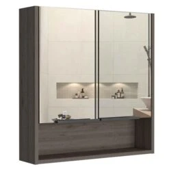 FM Furniture Ozark 23.6-in X 24.6-in Light Oak Mirrored Rectangle Medicine Cabinet 9 FM Furniture Ozark 23.6-in X 24.6-in Light Oak Mirrored Rectangle Medicine Cabinet -Allied Brass Sales Store 331040327 AlternateImage4 l