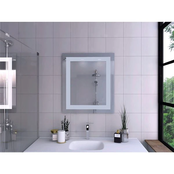 FM Furniture Wailuku 29.6-in Rectangular Frameless Bathroom Mirror 3 FM Furniture Wailuku 29.6-in Rectangular Frameless Bathroom Mirror