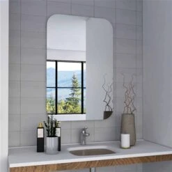 FM Furniture Lahaina 23.6-in Rectangular Frameless Bathroom Mirror