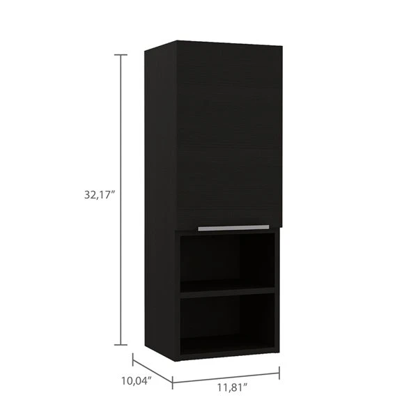 FM Furniture Milwaukee 11.8-in X 32.1-in Black Rectangle Medicine Cabinet 4 FM Furniture Milwaukee 11.8-in X 32.1-in Black Rectangle Medicine Cabinet - Image 2