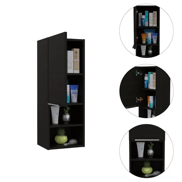 FM Furniture Milwaukee 11.8-in X 32.1-in Black Rectangle Medicine Cabinet 3 FM Furniture Milwaukee 11.8-in X 32.1-in Black Rectangle Medicine Cabinet