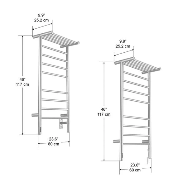 Ancona 8-Bar Wall Mount Brushed Stainless Steel Plug-In And Hardwired Towel Warmer With Timer 4 Ancona 8-Bar Wall Mount Brushed Stainless Steel Plug-In And Hardwired Towel Warmer With Timer - Image 2
