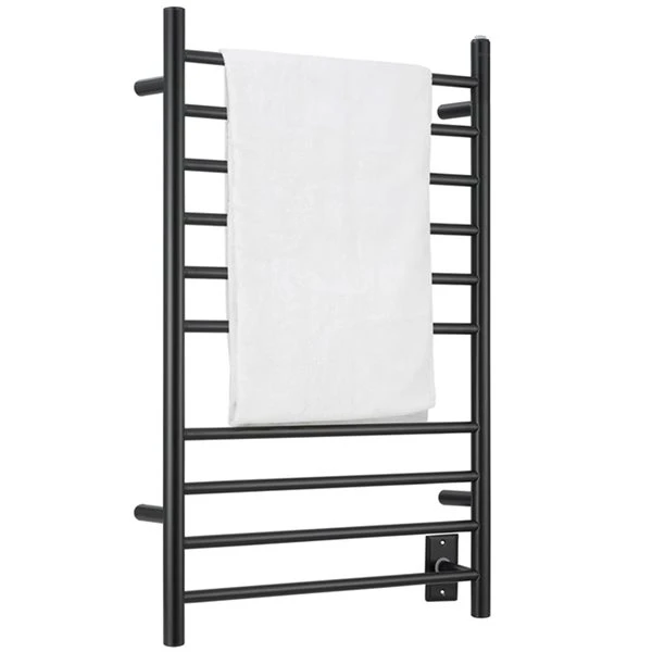 Ancona 10-Bar Wall Mount Matte Black Plug-In And Hardwired Towel Warmer 7 Ancona 10-Bar Wall Mount Matte Black Plug-In And Hardwired Towel Warmer - Image 5