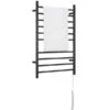 Ancona 10-Bar Wall Mount Matte Black Plug-In And Hardwired Towel Warmer