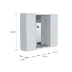 FM Furniture Draco 23.6-in X 19.5-in Recessed White Mirrored Rectangle Medicine Cabinet -Allied Brass Sales Store 331041999 AlternateImage3 l