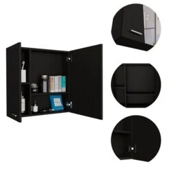 FM Furniture Kenya 24-in X 24-in Recessed Black Mirrored Rectangle Medicine Cabinet 8 FM Furniture Kenya 24-in X 24-in Recessed Black Mirrored Rectangle Medicine Cabinet -Allied Brass Sales Store 331042029 AlternateImage1 l