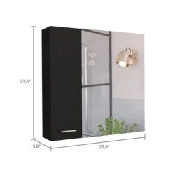 FM Furniture Kenya 24-in X 24-in Recessed Black Mirrored Rectangle Medicine Cabinet 9 FM Furniture Kenya 24-in X 24-in Recessed Black Mirrored Rectangle Medicine Cabinet -Allied Brass Sales Store 331042029 AlternateImage2 l