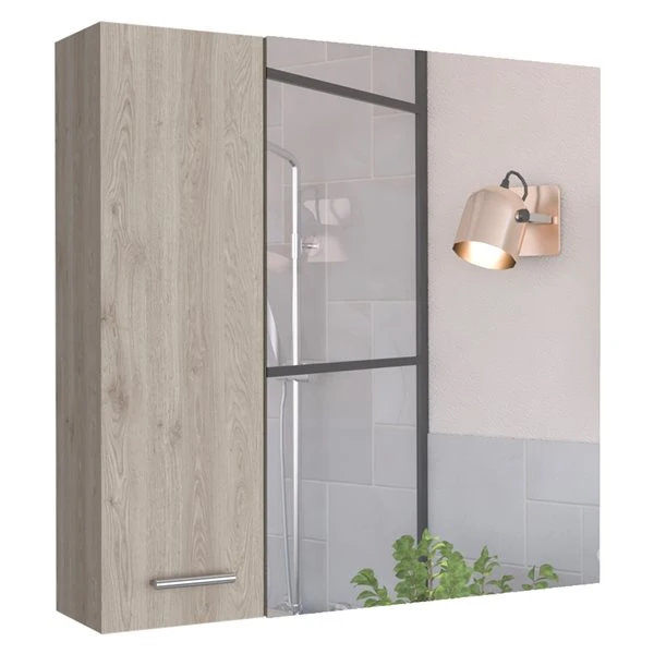 FM Furniture Kenya 24-in X 24-in Recessed Light Grey Mirrored Rectangle Medicine Cabinet 6 FM Furniture Kenya 24-in X 24-in Recessed Light Grey Mirrored Rectangle Medicine Cabinet - Image 4
