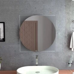 FM Furniture Acantha Looking Glass Rectangular Frameless Bathroom Mirror