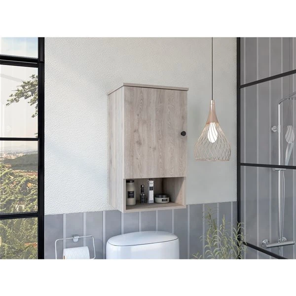 FM Furniture Alaska 16.2-in X 28.5-in Recessed Light Grey Rectangle Medicine Cabinet 7 FM Furniture Alaska 16.2-in X 28.5-in Recessed Light Grey Rectangle Medicine Cabinet - Image 5