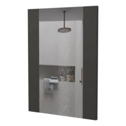 FM Furniture Praia Black Wengue Rectangular Frameless Bathroom Mirror