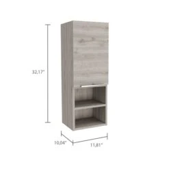 FM Furniture Ezra 11.81-in X 32.17-in Recessed Light Grey Rectangle Medicine Cabinet