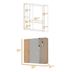 FM Furniture Aria 23.6-in X 23.6-in Recessed Pine Rectangle Medicine Cabinet -Allied Brass Sales Store 331042149 AlternateImage3 l