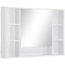Kleankin Wall Mounted Bathroom Cabinet With Shelves - White